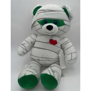 Build A Bear MUMMY BEAR 16" 2016 Retired, Halloween, Mummy with red heart bear